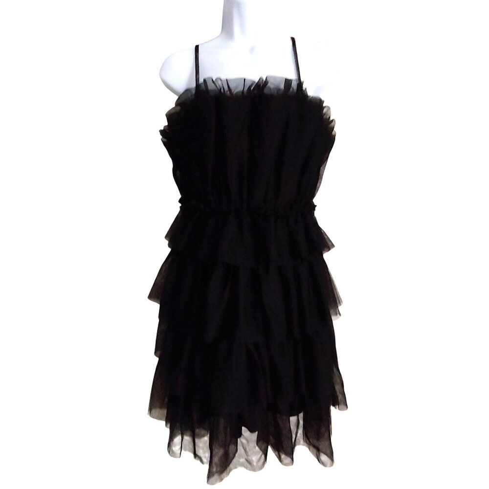 Cato Collection Limited Edition Black Tiered Ruffle Dress Cocktail Whimsygoth S